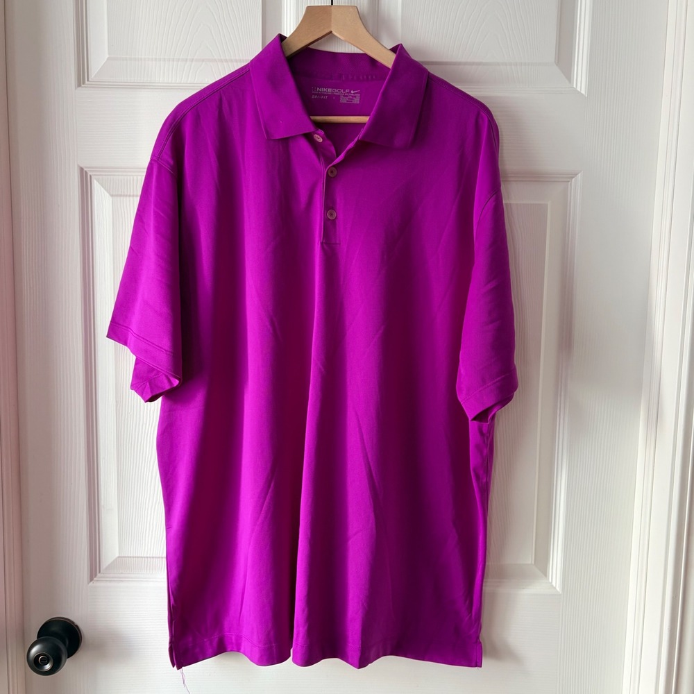 Nike Golf Dri-FIT Polo Shirt Mens XXL Purple Short Sleeve Breathable Sporty